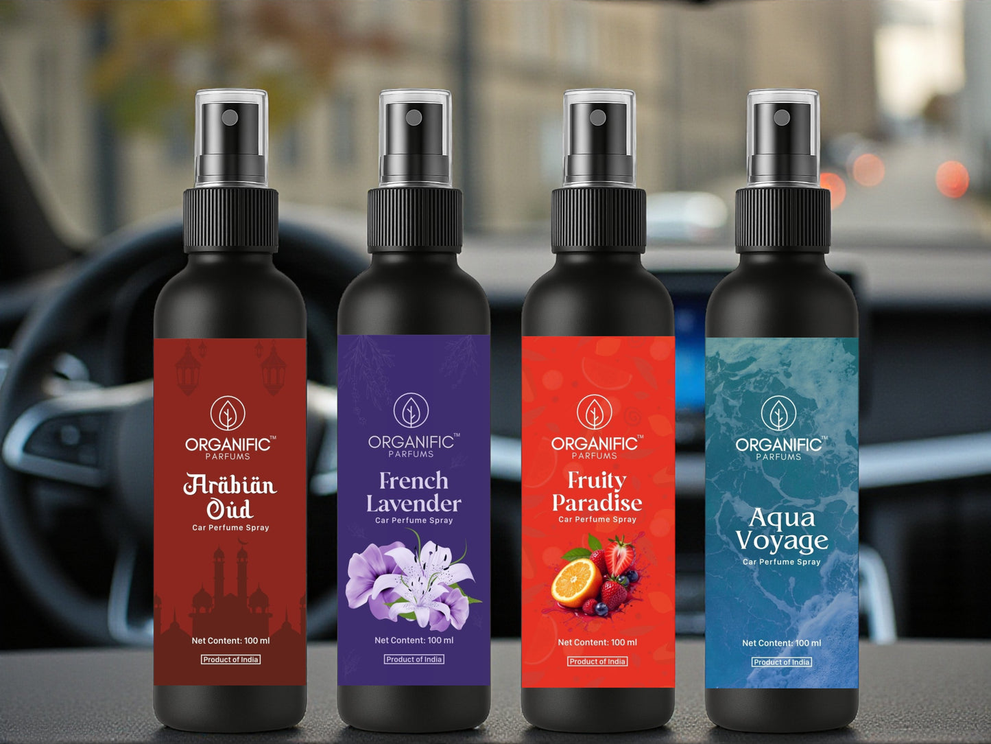 Luxury Car Perfume Spray Combo (Pack of 4 x 100 ml)